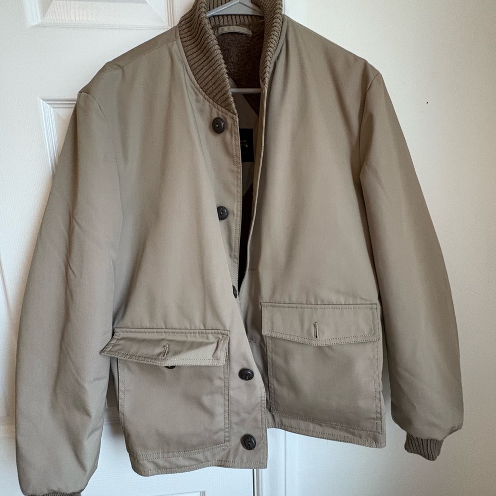 Vintage Men's Classic Tan Bomber Jacket, like new
